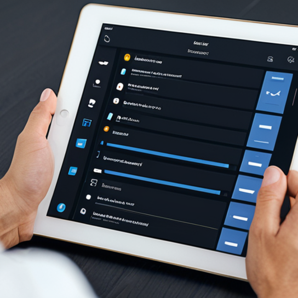 디지털 페인 관리 도구의 사용자 인터페이스 UI - Clean & Intuitive Task Management App**

"A person using a task management application on a tablet, ...