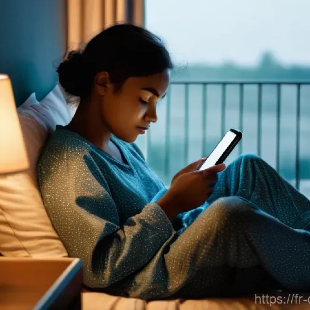 디지털 페인 관리의 주요 마케팅 전략 - **Prompt:** A young adult, dressed in comfortable, modest sleepwear (e.g., a long-sleeved top and pa...