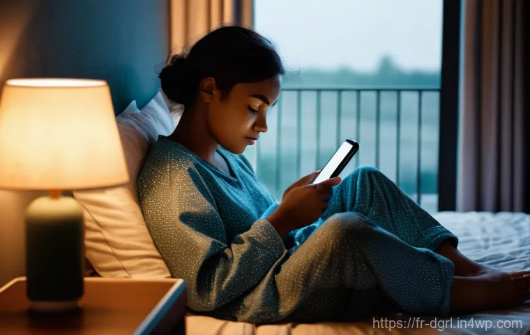 디지털 페인 관리의 주요 마케팅 전략 - **Prompt:** A young adult, dressed in comfortable, modest sleepwear (e.g., a long-sleeved top and pa...